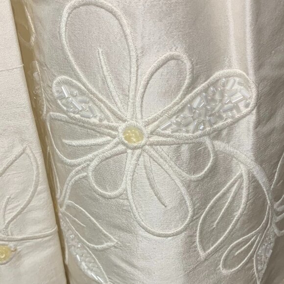 BCBGMAXAZRIA Pleated Bust A-Line Silk Beaded Embroidered Mini Dress - Picture 7 of 8